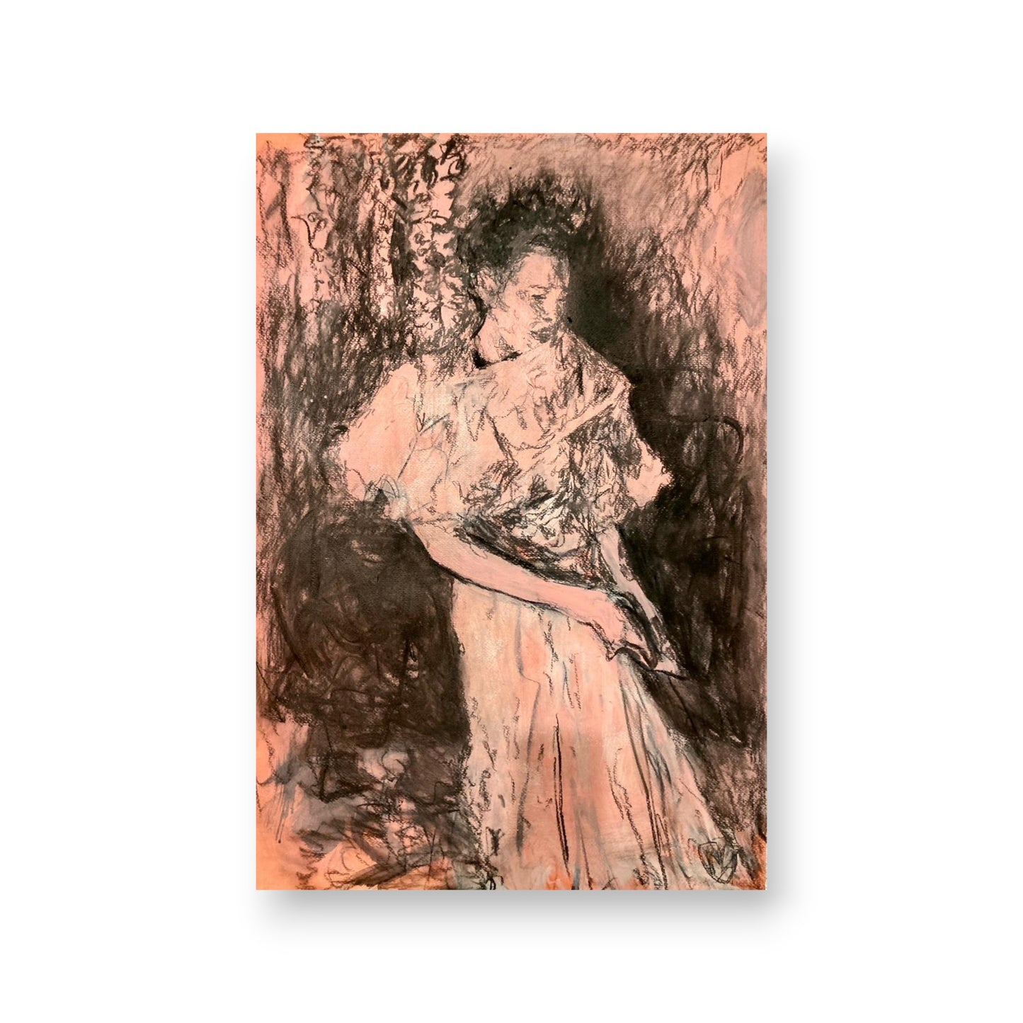 Melissa Haiden, My mothers wedding dress , Acrylic and charcoal on canvas, 2022