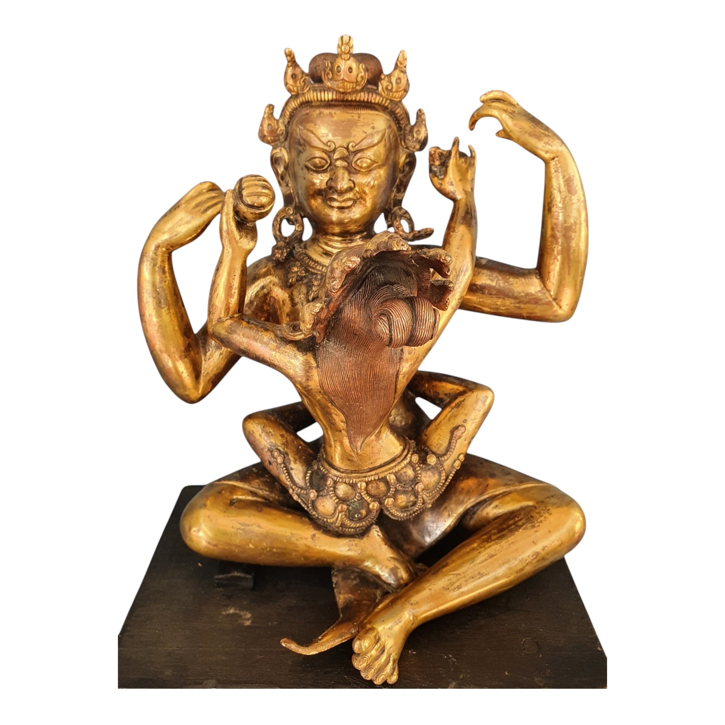 Fire Gilt Bronze Vajrasattava And Vajratopa In Yab Yum