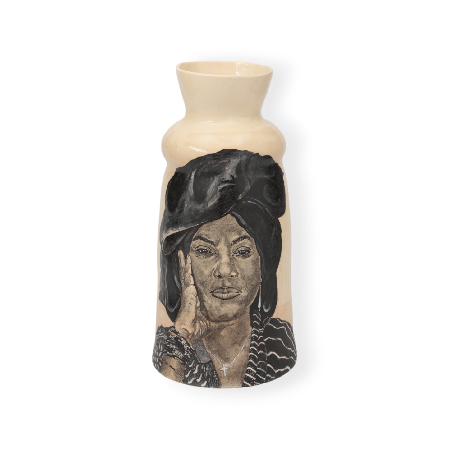 Sihlobo Bukhosi Moyo (b. 1992, South Africa) Khadja Nin, 2024 Underglaze Pencil and Paint on Ceramic