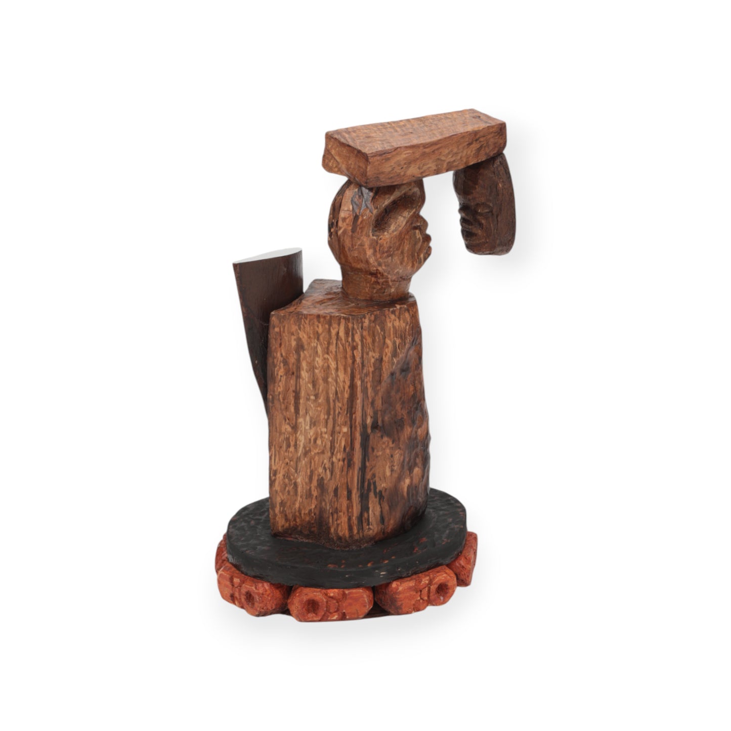 Simon Moshapo Jnr (b. 1991, Elim, Limpopo) Trying to Face Reality, 2025 Oak, Pine, and Processed Wood