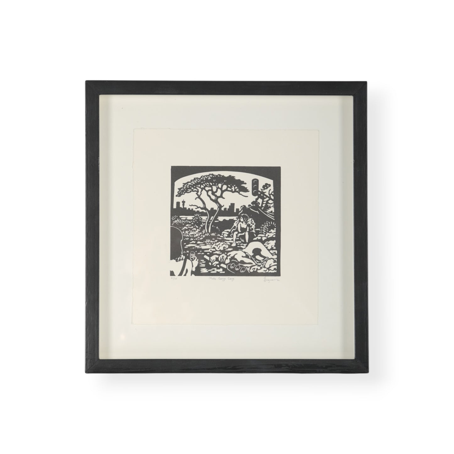 Johan Stegman, The Male Gaze, Linocut, 2024