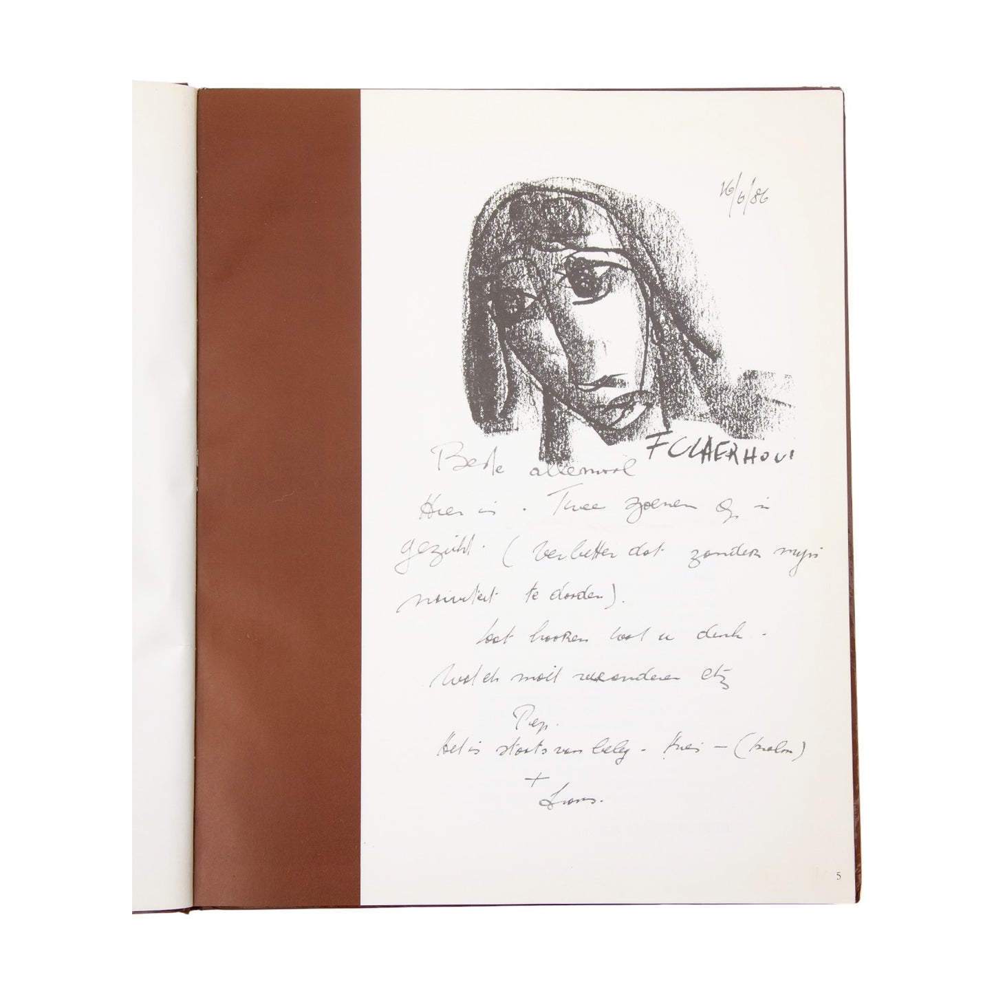 Twee Zoenen Op Een Gezicht (Signed) By Frans Claerhout