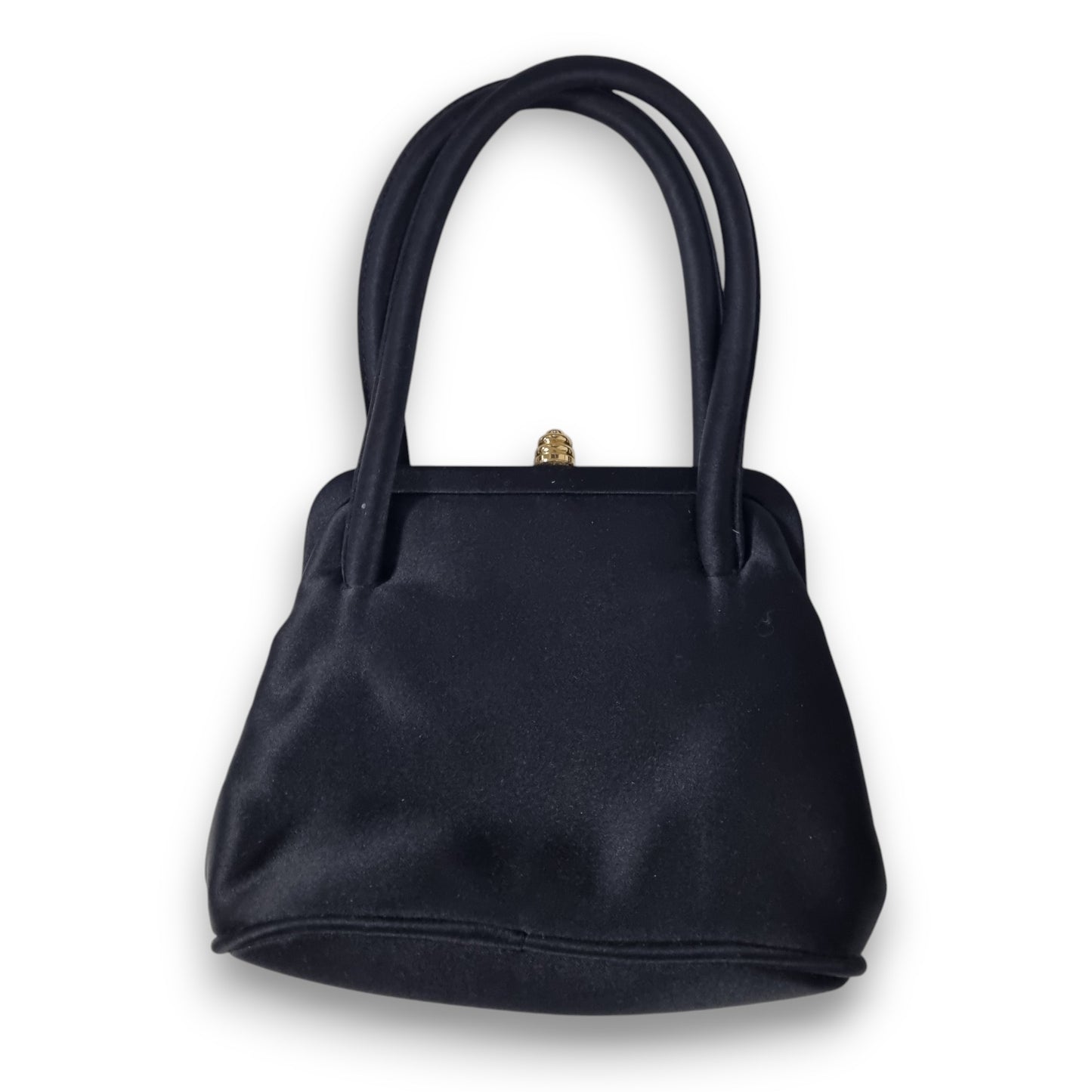Vintage Carlo Fellini Black Satin Handbag