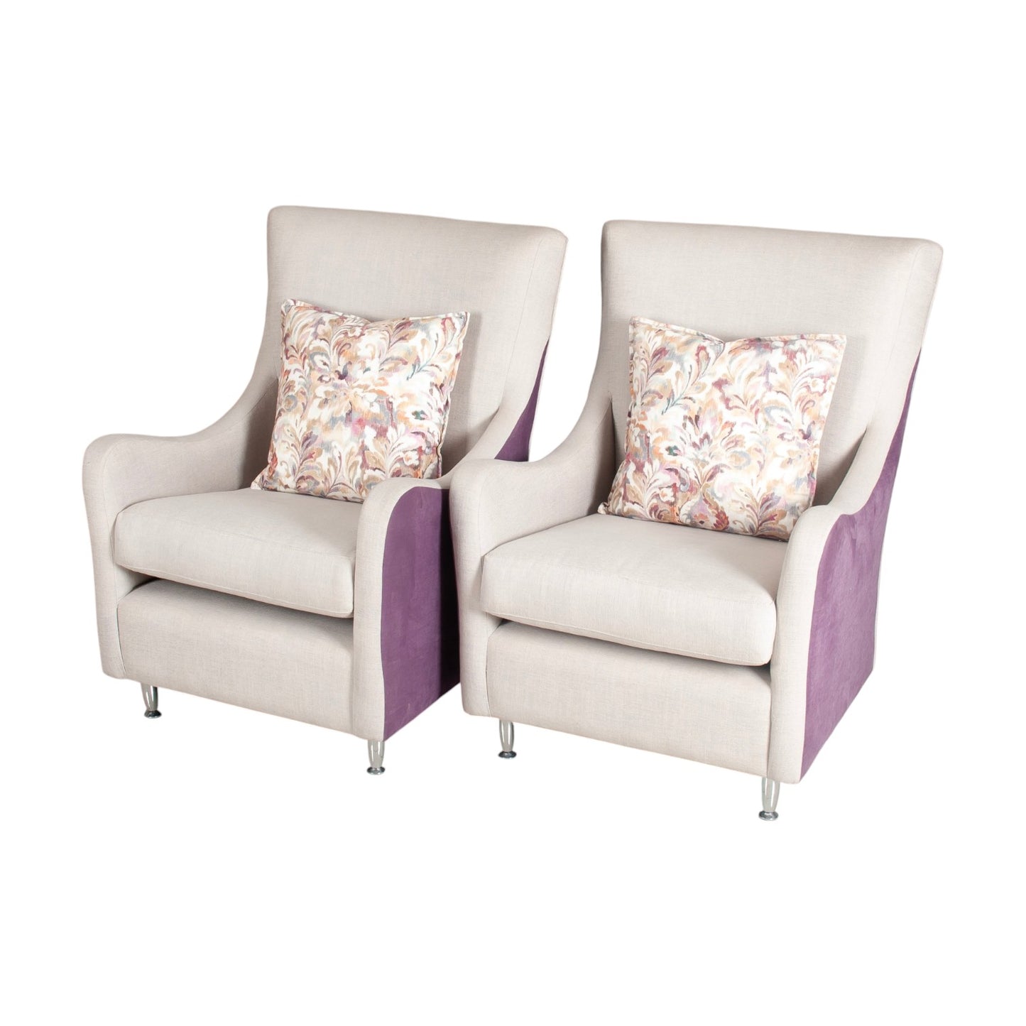 A Pair Of Kelly Occasional Upholstered Wingback Armchairs, Design Plus Interiors