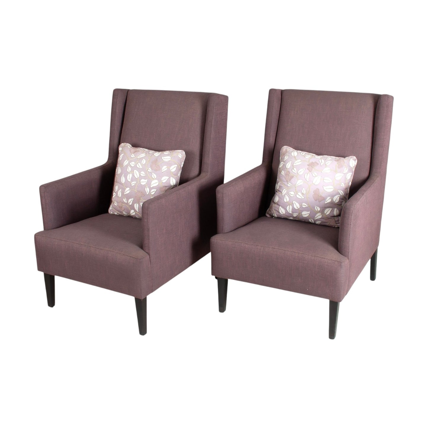 A Pair Of Occassional Upholstered Wingback Armchairs, Design Plus Interiors