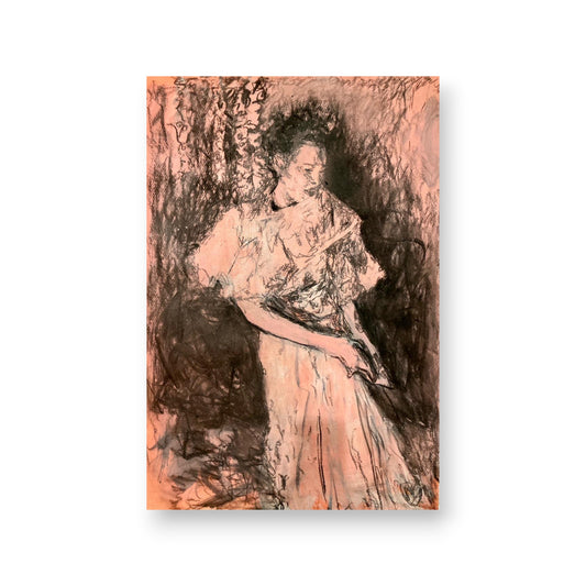 Melissa Haiden, My mothers wedding dress , Acrylic and charcoal on canvas, 2022