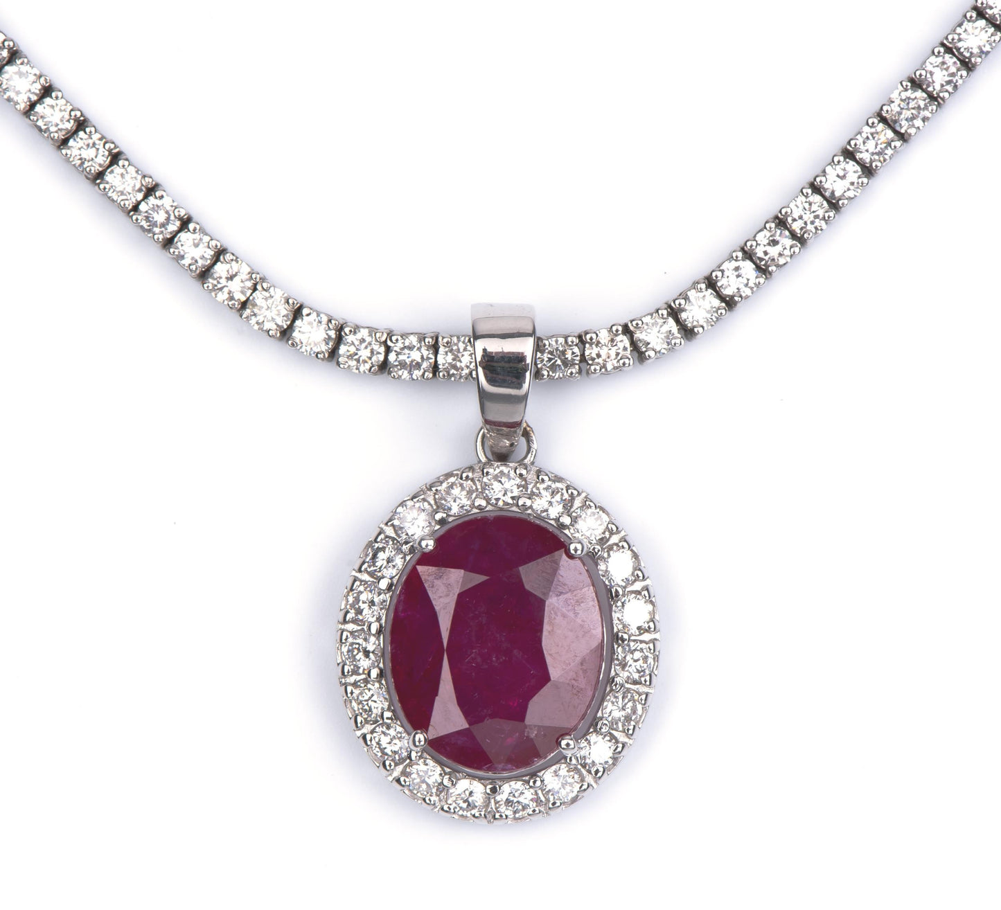 Diamond Tennis Necklace, 12.03 Carat