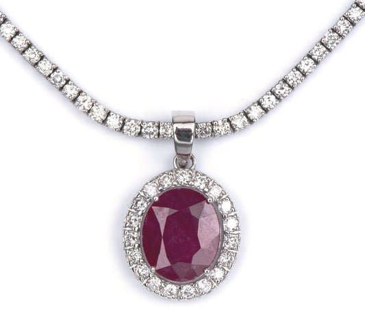 Diamond Tennis Necklace, 12.03 Carat