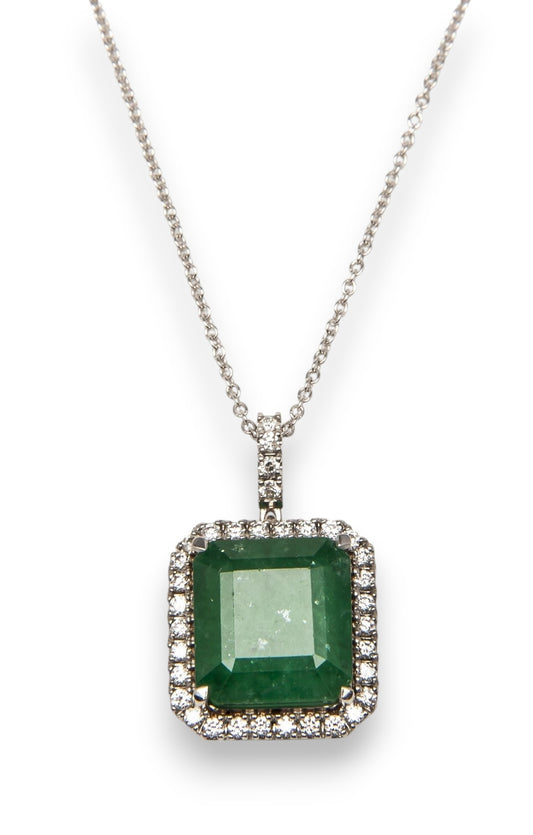 Emerald and Diamond Pendant