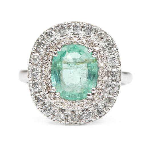 Emerald and Natural Diamond Cocktail Ring