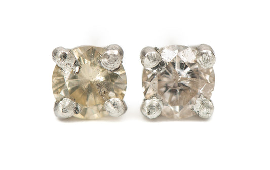 Natural Diamond Stud Earrings, 0.38 Carats