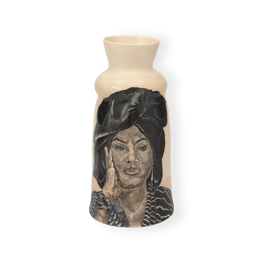 Sihlobo Bukhosi Moyo (b. 1992, South Africa) Khadja Nin, 2024 Underglaze Pencil and Paint on Ceramic