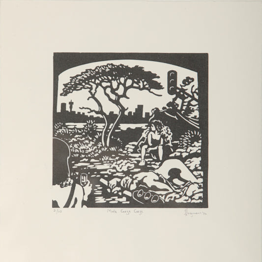 Johan Stegman, The Male Gaze, Linocut, 2024