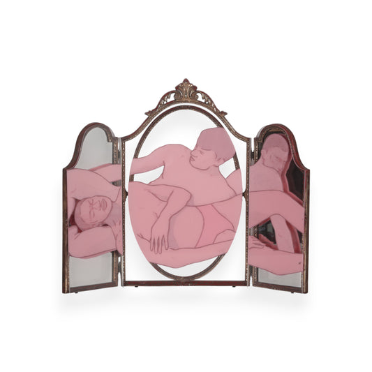Dustin August Untitled mirror, wood and glass 2025