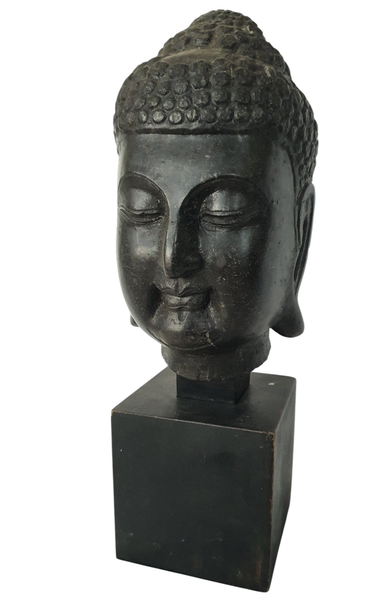 Buddha Head Black Basalt, Ming Dynasty (1368-1644)