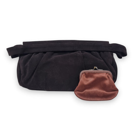 A SUEDE CLUTCH BAG