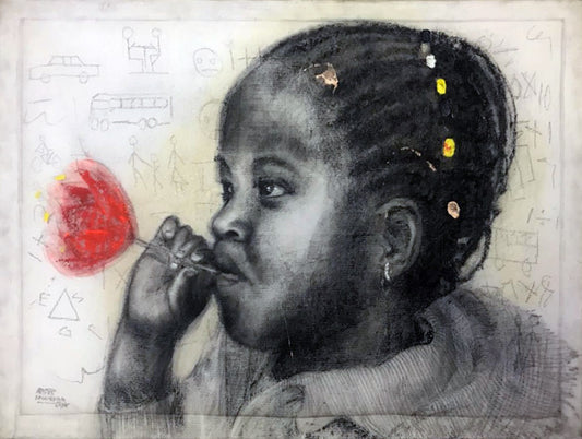 Petros Mwenga, Girl With A Flower, 2024