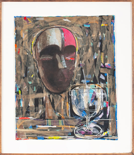 Kagiso Pat Mautloa, Mask And Wine Glass, 2022