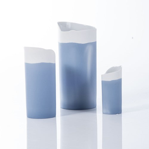 Pieter Stockmans, A Set Of Three Blue And White Porcelain Vases,