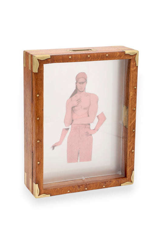 Dustin August, untitled, repurposed wooden box, 2025