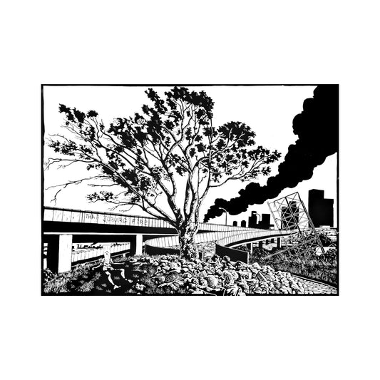 Johan Stegman, Maritzburg Sonder 'n See, Linocut, 2024