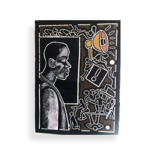 Simon Moshapo Jnr (b. 1991, Elim, Limpopo) The Mirror of Noise, 2025 Acrylic on Canvas